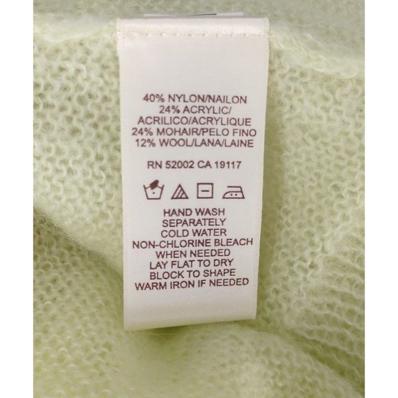 Pale Lime Green Cowl Neck Sweater Size M - Picture 7 of 7